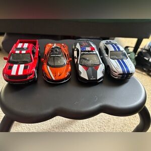 Die-Cast Toy Car Set - Red, Orange, Black, Silver